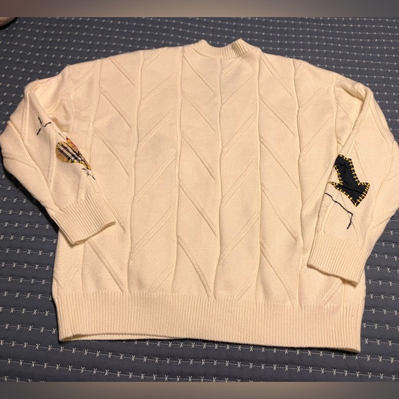 Cable Knit Long Sleeve Open Front Cardigan Sheep V-Neck Button Down Sweater - Picture 6 of 15